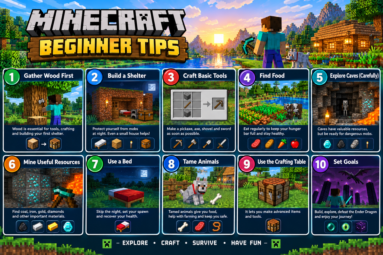 Minecraft Beginner Tips
